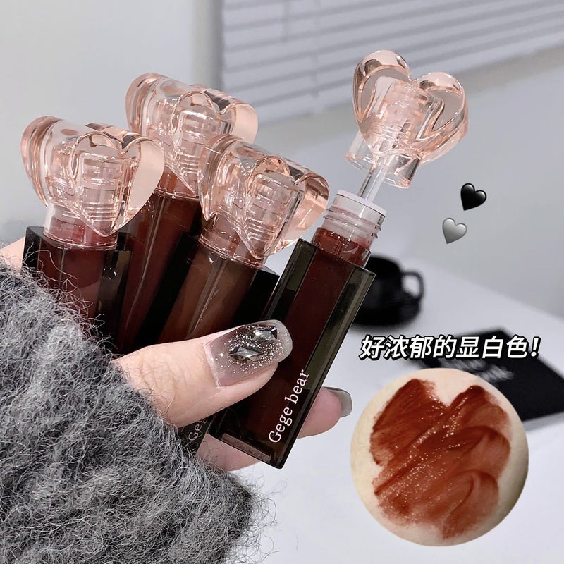 Gege Bear Sweetheart Transonic Lip Glaze Waterlight Mirror Doodle Glass Lips Naturally White Student Moisturizing Lip Honey - Image 3